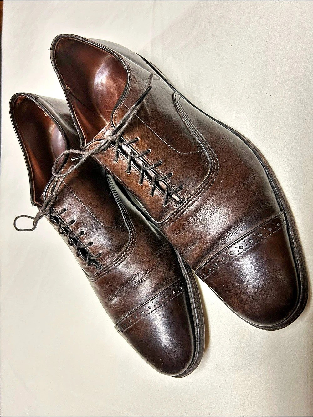 Men's Allen Edmonds Brown Cap Toe Oxfords US 11.5 D